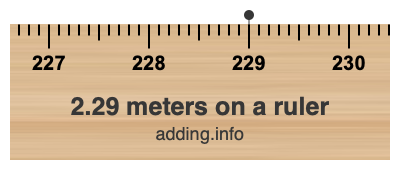 2.29 meters on a ruler 2.29 meters on a ruler