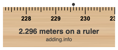 2.296 meters on a ruler 2.296 meters on a ruler