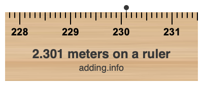 2.301 meters on a ruler 2.301 meters on a ruler
