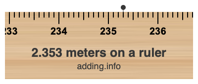 2.353 meters on a ruler 2.353 meters on a ruler