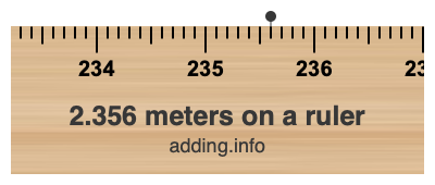 2.356 meters on a ruler