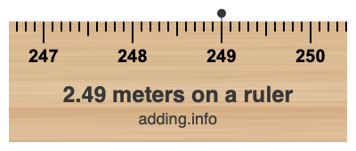 2.49 meters on a ruler 2.49 meters on a ruler