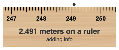 2.491 meters on a ruler 2.491 meters on a ruler