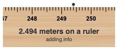 2.494 meters on a ruler 2.494 meters on a ruler