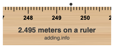 2.495 meters on a ruler 2.495 meters on a ruler