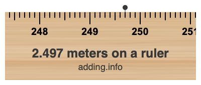 2.497 meters on a ruler 2.497 meters on a ruler