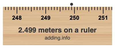 2.499 meters on a ruler 2.499 meters on a ruler