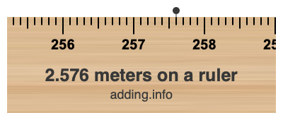 2.576 meters on a ruler