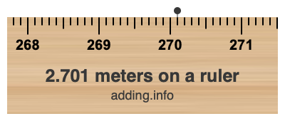 2.701 meters on a ruler