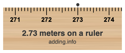 2.73 meters on a ruler