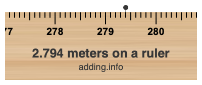 2.794 meters on a ruler