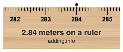 2.84 meters on a ruler