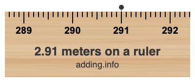 2.91 meters on a ruler