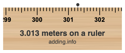 3.013 meters on a ruler 3.013 meters on a ruler
