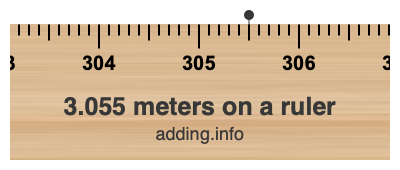 3.055 meters on a ruler