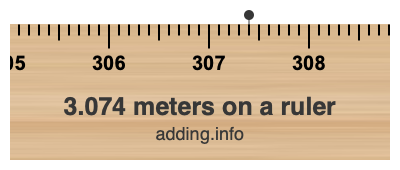 3.074 meters on a ruler