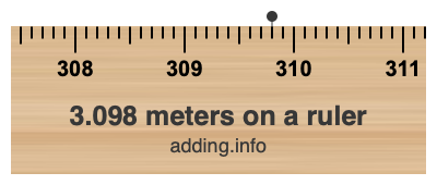 3.098 meters on a ruler