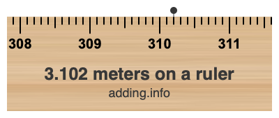 3.102 meters on a ruler