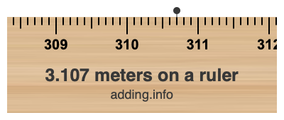 3.107 meters on a ruler