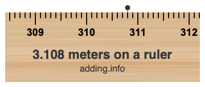 3.108 meters on a ruler