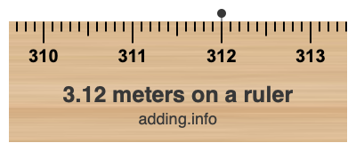 3.12 meters on a ruler