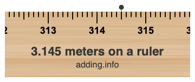 3.145 meters on a ruler