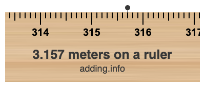 3.157 meters on a ruler 3.157 meters on a ruler