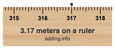 3.17 meters on a ruler