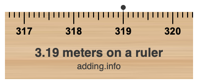 3.19 meters on a ruler 3.19 meters on a ruler