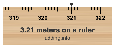 3.21 meters on a ruler