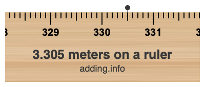 3.305 meters on a ruler