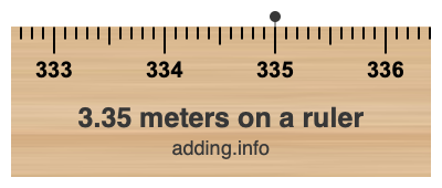 3.35 meters on a ruler