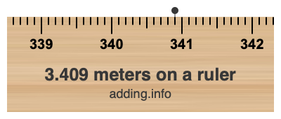 3.409 meters on a ruler 3.409 meters on a ruler