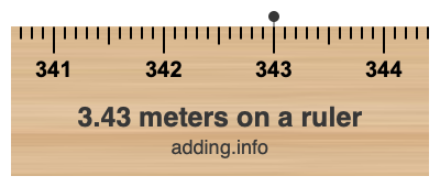 3.43 meters on a ruler