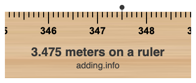 3.475 meters on a ruler