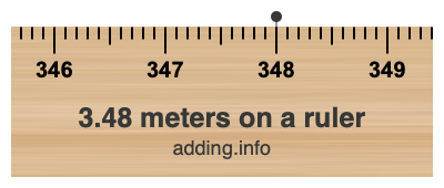 3.48 meters on a ruler 3.48 meters on a ruler