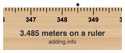 3.485 meters on a ruler 3.485 meters on a ruler