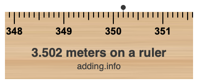 3.502 meters on a ruler 3.502 meters on a ruler