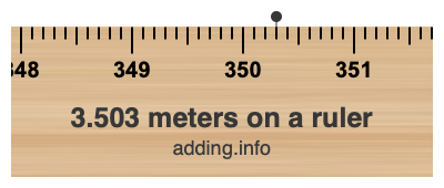 3.503 meters on a ruler 3.503 meters on a ruler