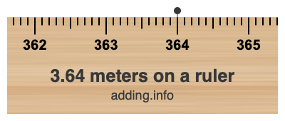 3.64 meters on a ruler 3.64 meters on a ruler