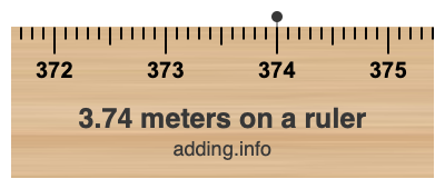 3.74 meters on a ruler 3.74 meters on a ruler