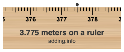 3.775 meters on a ruler 3.775 meters on a ruler