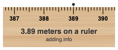 3.89 meters on a ruler 3.89 meters on a ruler