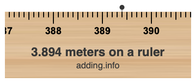 3.894 meters on a ruler 3.894 meters on a ruler