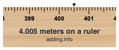 4.005 meters on a ruler