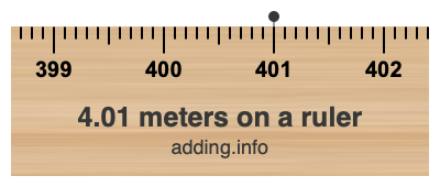 4.01 meters on a ruler