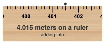 4.015 meters on a ruler