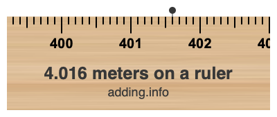 4.016 meters on a ruler