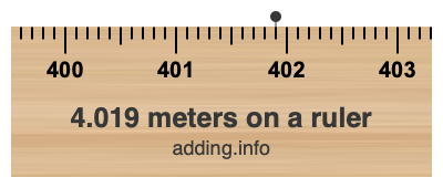 4.019 meters on a ruler