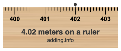 4.02 meters on a ruler